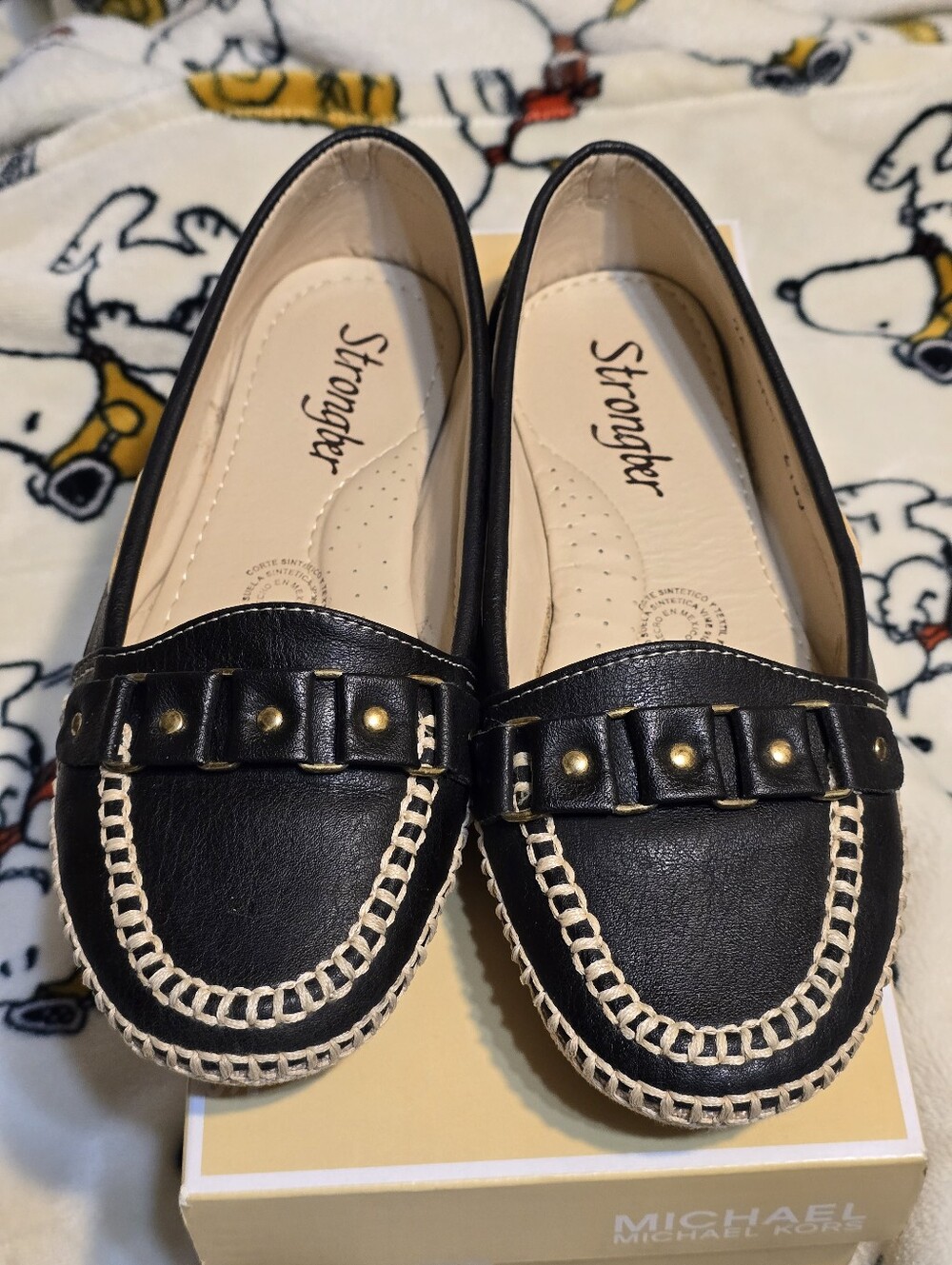 Black Loafer Flats with Contrast Stitching Made In Mexico